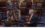 Screen grab of a video that shows Senator Dick Durbin, a Democrat from Illinois, on the Senate floor. 