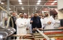 Minister of Commerce and Industry H E Sheikh Faisal bin Thani bin Faisal Al Thani touring one of the factories, yesterday.