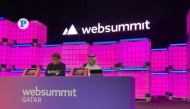 Web Summit Founder and CEO Paddy Cosgrave and GCO Director H E Sheikh Jassim bin Mansour bin Jabor Al-Thani addressing the press conference today. 