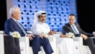 Minister of State for Energy Affairs, President and CEO of QatarEnergy, H E Saad Sherida Al-Kaabi with other panellists during the session, yesterday.