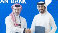 Dukhan Bank and Skip Cash officials during the MoU signing.