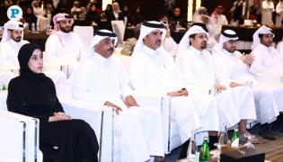 Chairman of the Administrative Control and Transparency Authority Hamad bin Nasser Al Misnad, Chairman of QCPA Dr. Sultan bin Hassan Al Dhabet Al Dosari with other dignitaries during the conference, yesterday. Pic: Rajan Vadakkemuriyil/The Peninsula