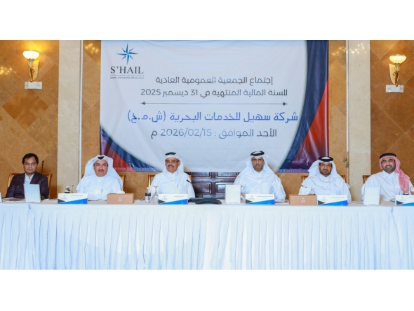 Chairman and Managing Director,  S’hail Shipping, Jaber Ali RA Al-Mohannadi and CEO Rajiv Pal during the AGM.