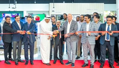 Vice Chairman and Managing Director of Jumbo Electronics, Sajed Sulaiman  and Director and CEO Jumbo Electronics, CV Rappai with other officials during the opening of new LG Brand Shop at Place Vendôme Mall.