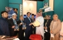 Deputy Minister in the Malaysian Prime Minister’s Department Dr. Haji Abdul Rahman bin Haji Junaidi and Executive Director of Al Sharq Media Management and Executive Director of the Halal Exhibition and Conference Eizeldin Abdelrahman with other officials during the event.
