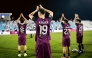Al Sadd players acknowledge fans after their win over Al Wakrah. 