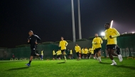 Al Gharafa players during a training session.