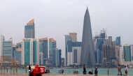 People visit the Corniche area of Doha on March 4, 2026. (Photo by Karim Jaafar / AFP)