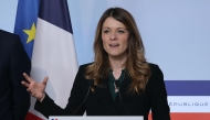 France's Government Spokesperson Maud Bregeon gestures as she addresses media during a press conference following the weekly cabinet meeting in Paris on March 11, 2026. (Photo by Thomas SAMSON / AFP)
