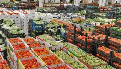 A view of the agricultural produce at the market. 