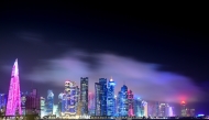 A view of Doha’s skyline yesterday's rain as captured by Shiraz Sitara