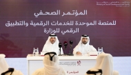 Official addressing the press conference 