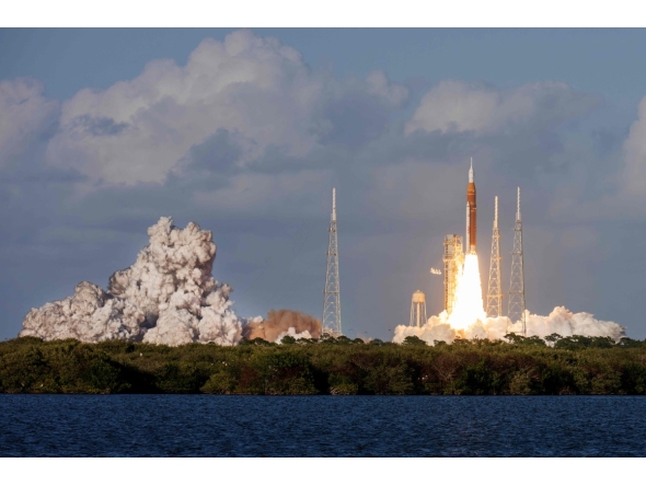 The Artemis II crewed lunar mission lifts off from Pad 39B at Kennedy Space Center in Cape Canaveral, Florida, on April 1, 2026. Photo by Jim WATSON / AFP