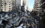 Lebanese army soldiers secure the site of an Israeli airstrike that targeted a building the day before in Beirut's Corniche al-Mazraa neighbourhood on April 9, 2026. (Photo by Ibrahim Amro / AFP)