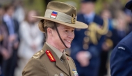 This handout photo from the Australian Defence Force taken on July 4, 2024, shows Lieutenant general Susan Coyle reacting as she attends an official event in Canberra. (Photo by Handout / Australian Defence Force / AFP) 