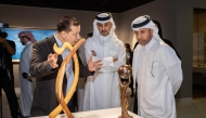 Director General of Cultural Village (Katara) Professor Dr. Khalid bin Ibrahim Al-Sulaiti with officials during the inauguration of the exhibition.