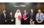 Vice Chairman and Managing Director of Jumbo Electronics Sajed Sulaiman, Director and CEO of Jumbo Electronics CV Rappai with officials from NSquare Xperts during the event.