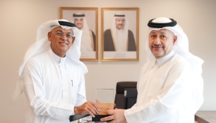 Professor Mazen Hasna and Dr. Tariq Al Sindi during a press conference.