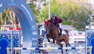 Sultan Jassim Al Suwaidi in action yesterday.
