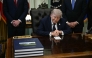 US President Donald Trump gestures during a meeting at the White House in Washington, DC on April 23, 2026. (Photo by Brendan Smialowski / AFP)