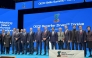 Turkish President H E Recep Tayyip Erdogan, Minister of Labour H E Dr. Ali bin Smaikh Al Marri, and other dignitaries at the OECD Skills Summit in Istanbul.