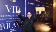 Oboist Mohamed Saleh during the award  ceremony.
