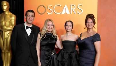 (L-R) Darin Grant, Co-Chair, The Scientific and Technical Awards Committee, Lynette Howell Taylor, President, AMPAS, Sofia Carson and Rachel Rose attend the 2026 Scientific And Technical Awards at Academy Museum of Motion Pictures on April 28, 2026 in Los Angeles, California. Photo by KEVIN WINTER / GETTY IMAGES NORTH AMERICA / Getty Images via AFP