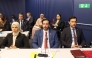 CRA President Engineer Ahmad bin Abdulla AlMuslemani (centre) and other officials at the ITU Council session in Geneva.  