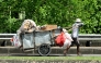 A door-to-door waste collector pushes his cart in front of a house in Jakarta on May 4, 2026. (Photo by Bay Ismoyo / AFP)
