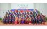 Principal Bhavna Vijaykumar S with teachers and newly elected members of the Student Council.