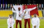 Mutaz Barshim (right) and his father Essa Barshim share a proud moment with their medals after a memorable night at the 4th GCC Games Doha 2026.