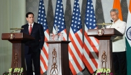 India's Foreign Minister Subrahmanyam Jaishankar (R) and US Secretary of State Marco Rubio address a joint press conference following their meeting at Hyderabad House in New Delhi on May 24, 2026. (Photo by Julia Demaree Nikhinson / Pool / AFP)