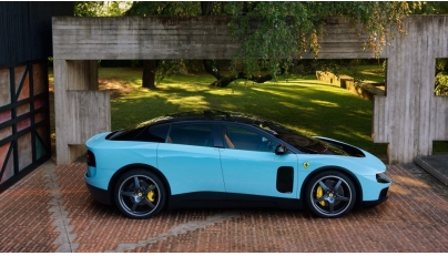 This handout picture released by Italian auto maker Ferrari on May 25, 2026 shows a the new fully electric Ferrari car called 'Luce', Italian for 