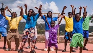 Members of the Ugandan dance group 'the Ghetto Kids' rehearse at their home in Nakawuka, Wakiso, Uganda, on May 25, 2026. (Photo by Badru Katumba / AFP)