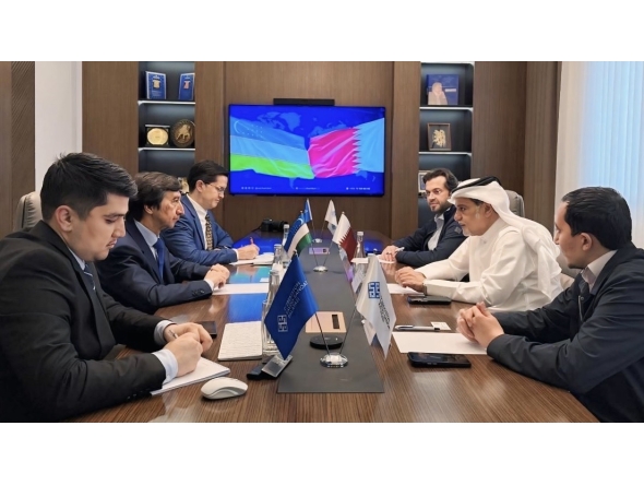 Officials from Qatar and Uzbekistan chambers during the meeting.