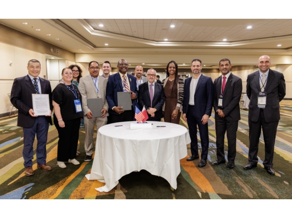 Officials from Qatar Foundation and three US universities at the MoU signing event. 