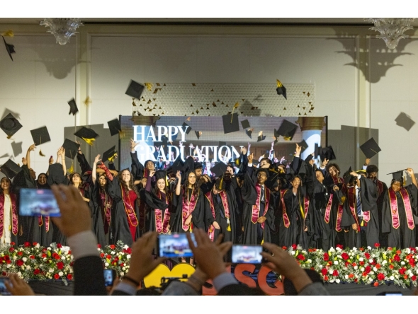 Students during the graduation ceremony.