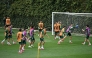 Mexico’s players take part in a training session on the eve of the match against South Africa. (AFP)
