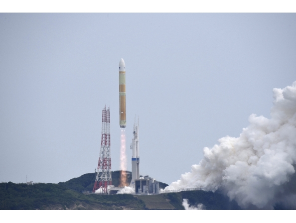 The H3 rocket No. 6 is launched at Tanegashima Space Center in Kagoshima Prefecture on June 12, 2026. (Photo by JIJI PRESS / AFP)