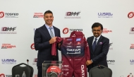President of QMMF and the Lusail International Circuit Abdulrahman bin Abdullatif Al Mannai and TOSFED President Eren Uclertopragı during the signing ceremony. 