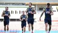 Sweden's forward #07 Benjamin Nygren (C) warms up during a training session ahead of Sweden's FIFA World Cup 2026 Group F football match against the Netherlands at Dallas stadium in Frisco on June 18, 2026. (Photo by Paul ELLIS / AFP)