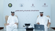 Director-General of the Gulf Radio and Television Organization of the Gulf Cooperation Council H E Dr. Abdulrahman bin Abdulaziz Al-Hazzaa (right) during the event.