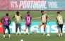Portugal players take part in a training session. 