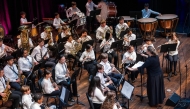 Qatar Foundation’s Qatar Music Academy members performing.