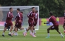 Qatar players in action during a training session. (AFP)