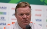 Netherlands' head coach Ronald Koeman speaks during a press conference on the eve of the 2026 World Cup Round of 32 football match between the Netherlands and Morocco at Monterrey stadium in Monterrey, Mexico on June 28, 2026. (Photo by Julio Cesar Aguilar / AFP)