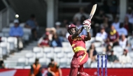West Indies' Deandra Dottin plays a shot during the ICC Women's T20 cricket world cup 2026 semi-final game between Australia and West Indies, at The Oval in London on June 30, 2026. (Photo by JUSTIN TALLIS / AFP)