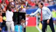 Head coach Pape Thiaw (L) and Belgium head coach Rudi Garcia during the FIFA World Cup 2026 Round Of 32 match between Belgium and Senegal at Seattle Stadium on July 01, 2026 in Seattle, Washington. AFP.