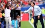 Head coach Pape Thiaw (L) and Belgium head coach Rudi Garcia during the FIFA World Cup 2026 Round Of 32 match between Belgium and Senegal at Seattle Stadium on July 01, 2026 in Seattle, Washington. AFP.
