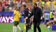 Tony Popovic, Head Coach of Australia, reacts as Nestory Irankunda #17 of Australia is fouled. Alex Slitz/Getty Images/AFP 
